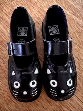T.U.K Black Mary Jane Cat Face Shoes - women’s 10